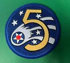 5TH ARMY AIR FORCES A-2 JACKET BREAST PATCH 5 INCH