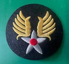 USAAF FELT SHOULDER PATCH W/GOLD AND SILVER WIRE THREAD