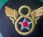 US ARMY AIR FORCES 8TH AIR FORCE STUBBY WING FELT PATCH