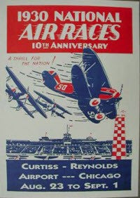 1930 NATIONAL AIR RACES 10TH ANNIVERSARY POSTER