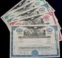 GENUINE PAN AM AIRLINE STOCK CERTIFICATES