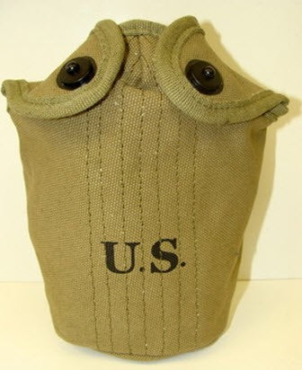 WWII KHAKI US MODEL M-1910 CANTEEN COVER 1942