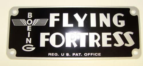 FLYING FORTRESS DATA PLATE (REPRO)